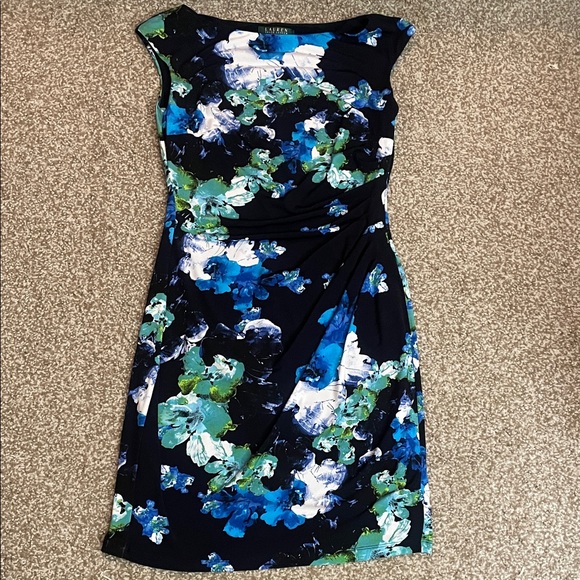 Lauren Ralph Lauren Dresses & Skirts - Lauren Ralph Lauren Blue and Green Floral Midi Dress